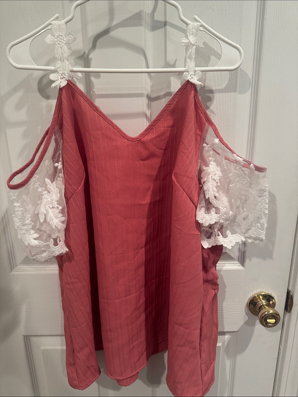 SHEIN Curve 3XL Dusty Rose Stretch Knit Top with Textured Fabric